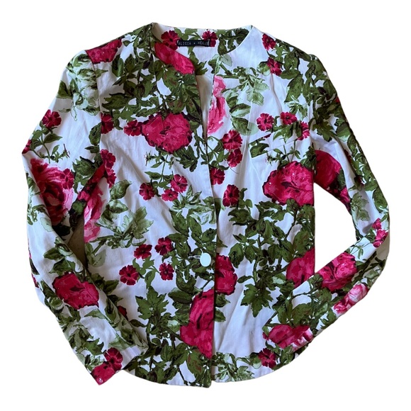 Alicia + Megan Floral Reverse Crop Jacket/Blazer Women Size Small - Picture 5 of 6